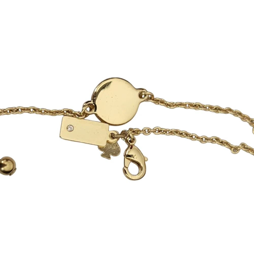kate spade gold tone crystal disc chain bracelet - Picture 7 of 11